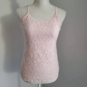 NWOT Pink Floral Lace Top